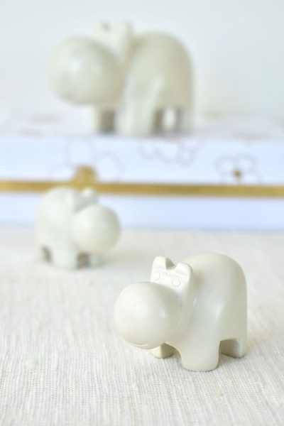 Set of 6 Natural Soapstone Mini Hippo Sculptures 3 Set of 6 Natural Soapstone Mini Hippo Sculptures