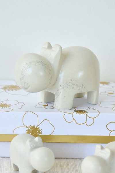 Set of 2 Natural Soapstone Hippo Sculptures 3 Set of 2 Natural Soapstone Hippo Sculptures