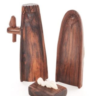 Small Three-Piece Mozambican Sandalwood Nativity