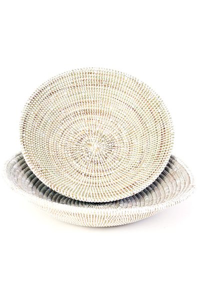 Solid White Grain Basket 2 Solid White Grain Basket