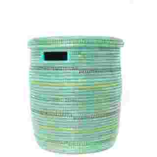 Seaside Stripes Flat Lid Storage Basket