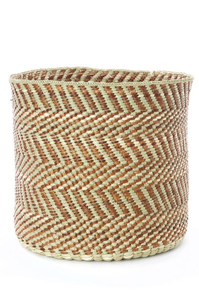 Brown & Natural Maila Milulu Reed Baskets 2 Brown & Natural Maila Milulu Reed Baskets