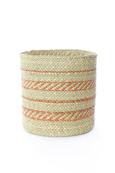 Traditional Iringa Baskets with Rust Red Accents 5 Traditional Iringa Baskets with Rust Red Accents