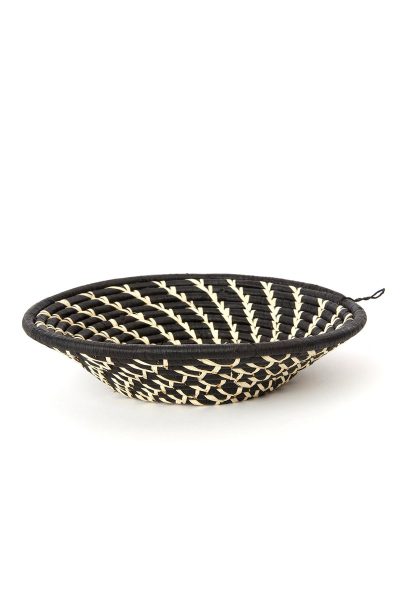 Black Ugandan Sata Baskets with Cream Spirals 4 Black Ugandan Sata Baskets with Cream Spirals