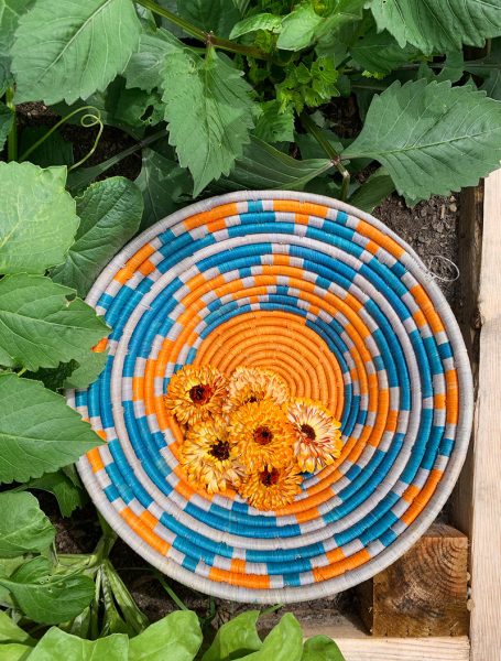 Ugandan Moon Mountains Raffia Coil Baskets 4 Ugandan Moon Mountains Raffia Coil Baskets
