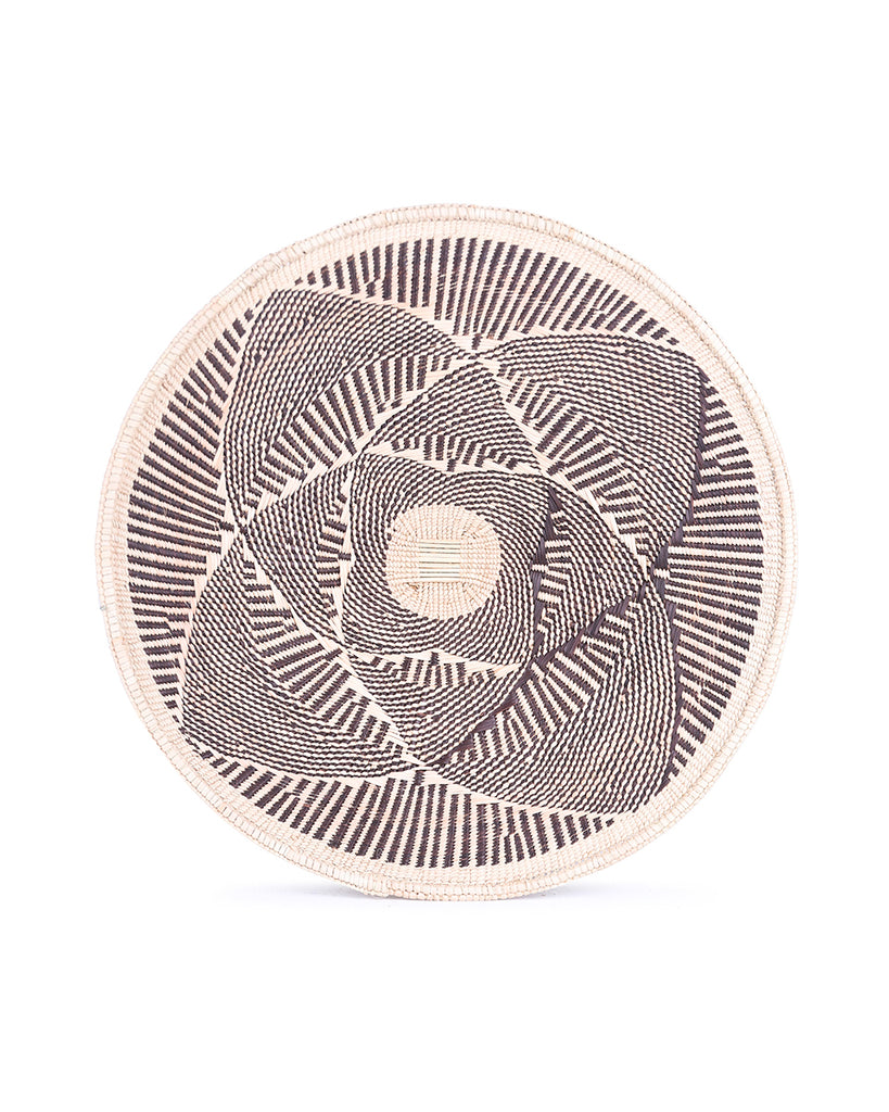 SHOHIWA: Large Beige and Brown Wall Basket: 39cm dia 1 SHOHIWA: Large Beige and Brown Wall Basket: 39cm dia