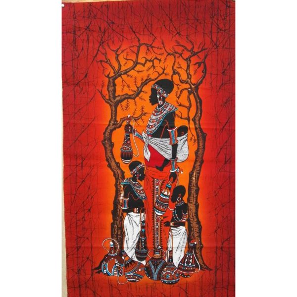 Maasai family with beautiful African decorated gourd batik, wall hanging, Africa wall hanging, Home decor, Wall décor, handmade batik 1 Maasai family with beautiful African decorated gourd batik, wall hanging, Africa wall hanging, Home decor, Wall décor, handmade batik
