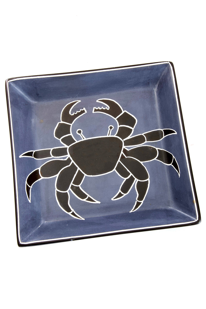 5.5" Slate Coastal Crab Square Soapstone Dish 1 5.5" Slate Coastal Crab Square Soapstone Dish