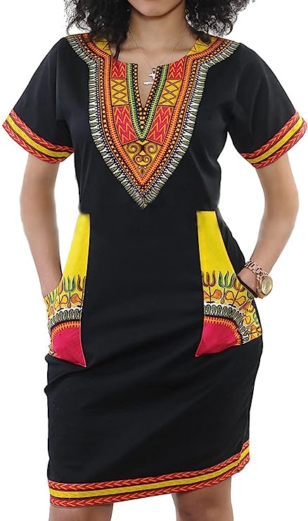 Women's Bodycon Dashiki African Midi Dresses Bohemian Vintage Club Dress with Pocket 1 Women's Bodycon Dashiki African Midi
Dresses Bohemian Vintage Club Dress with Pocket