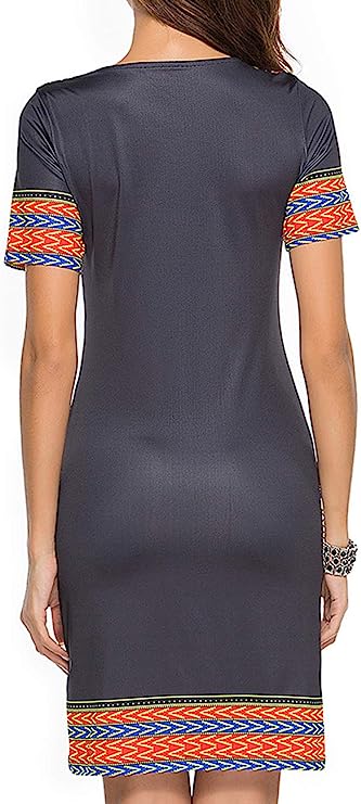 Women's Bodycon Dashiki African Midi Dresses Bohemian Vintage Club Dress with Pocket 2 Women's Bodycon Dashiki African Midi
Dresses Bohemian Vintage Club Dress with Pocket