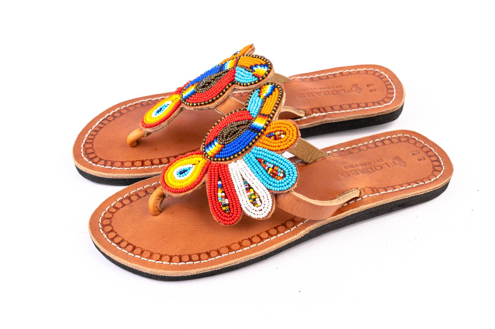 Handmade African Leather Beaded Maasai Sandals , Traditional African Slippers 1 Handmade African Leather Beaded Maasai Sandals , Traditional African Slippers