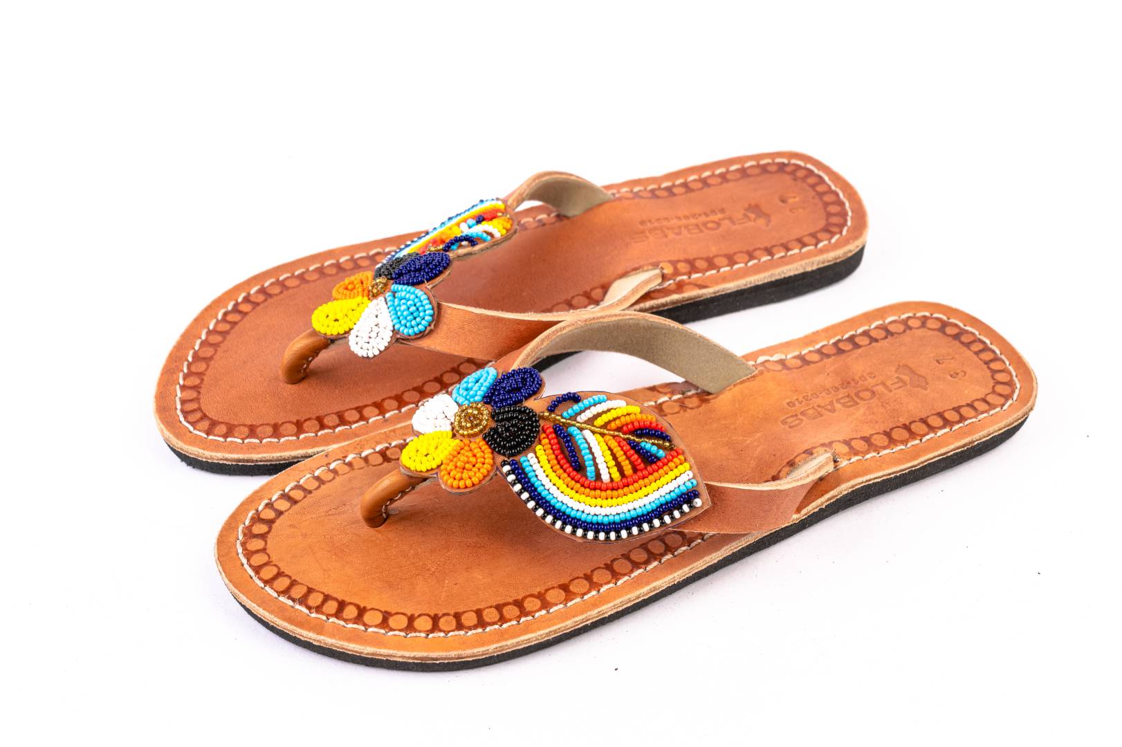 Handmade African Leather Beaded Maasai Sandals , Traditional African Slippers 1 Handmade African Leather Beaded Maasai Sandals , Traditional African Slippers