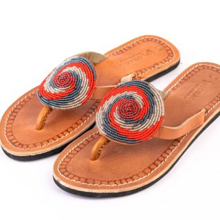 Maasai African Kenyan Beaded Sandals Vegan for women