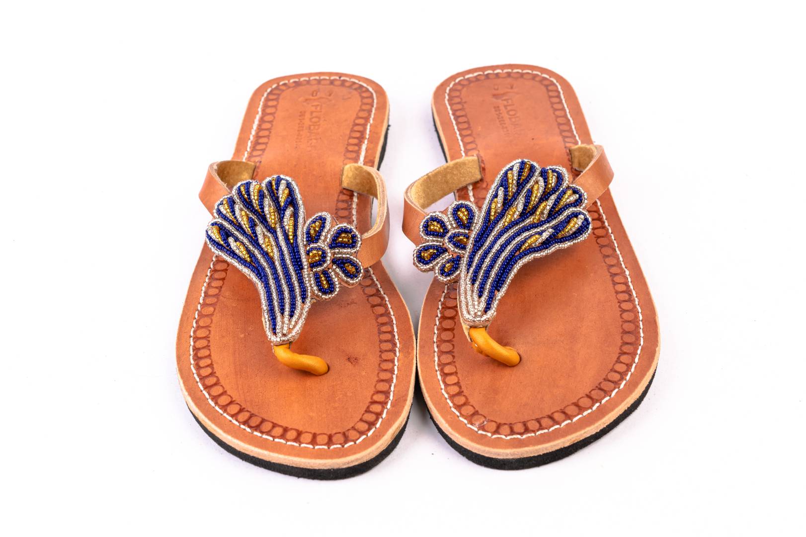Handmade African Leather Beaded Maasai Sandals , Traditional African Slippers 2 Handmade African Leather Beaded Maasai Sandals , Traditional African Slippers
