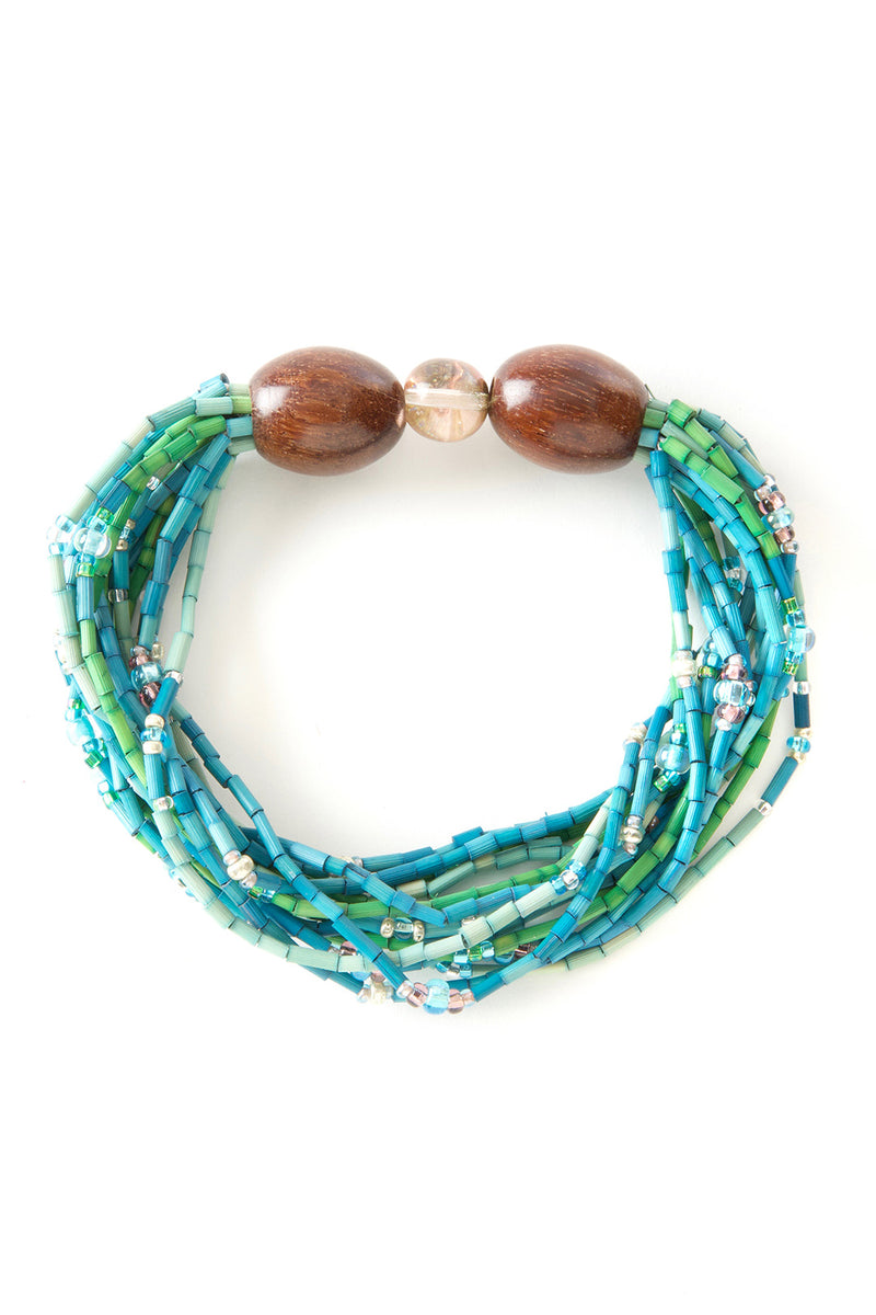 Calypso Multi-Strand Zulugrass & Acacia Wood Bracelet 1 Calypso Multi-Strand Zulugrass & Acacia Wood Bracelet