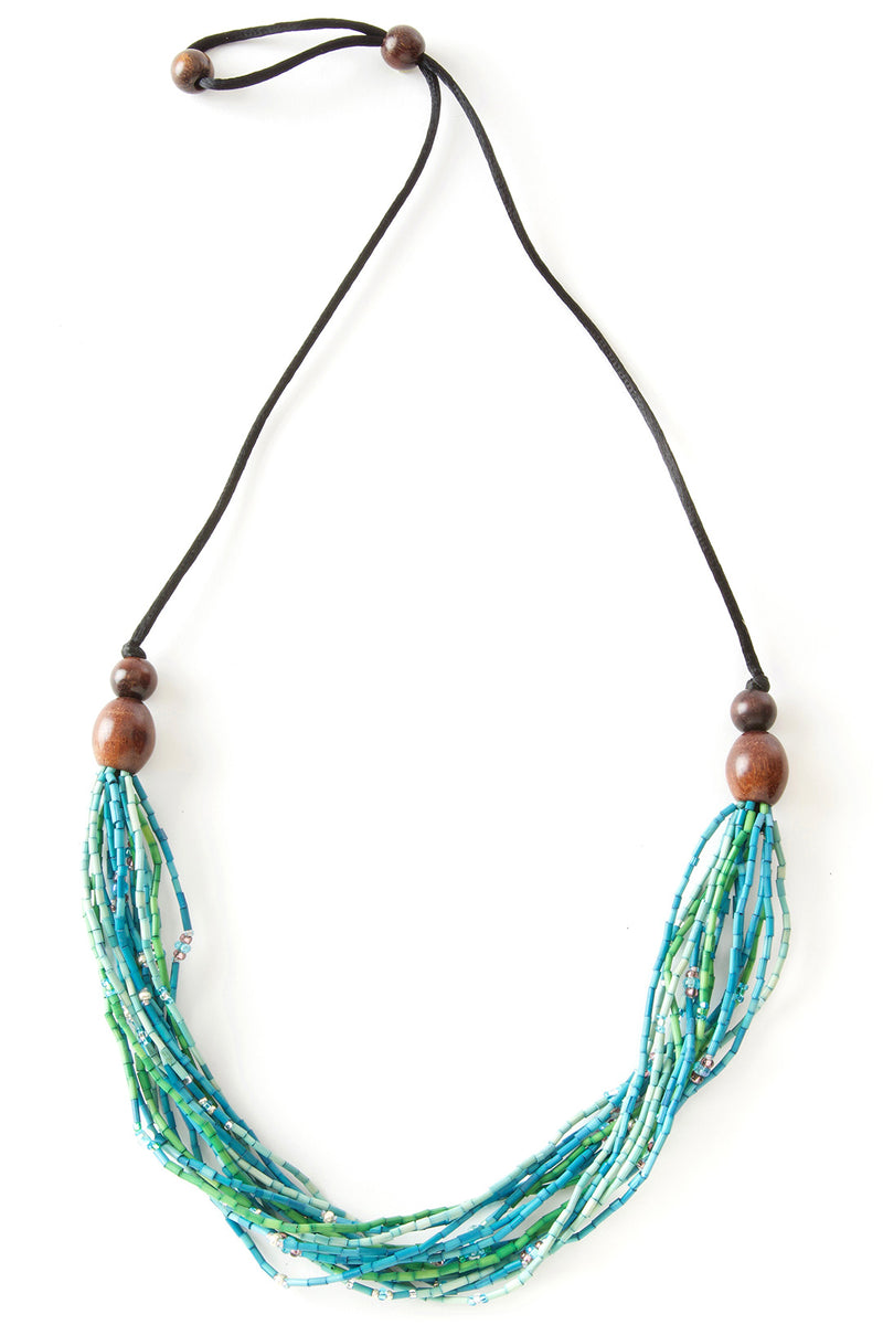Calypso Multi-Strand Zulugrass & Acacia Wood Necklace 1 Calypso Multi-Strand Zulugrass & Acacia Wood Necklace