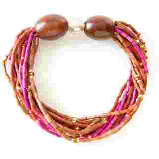 Cinnabar Multi-Strand Zulugrass & Acacia Wood Bracelet