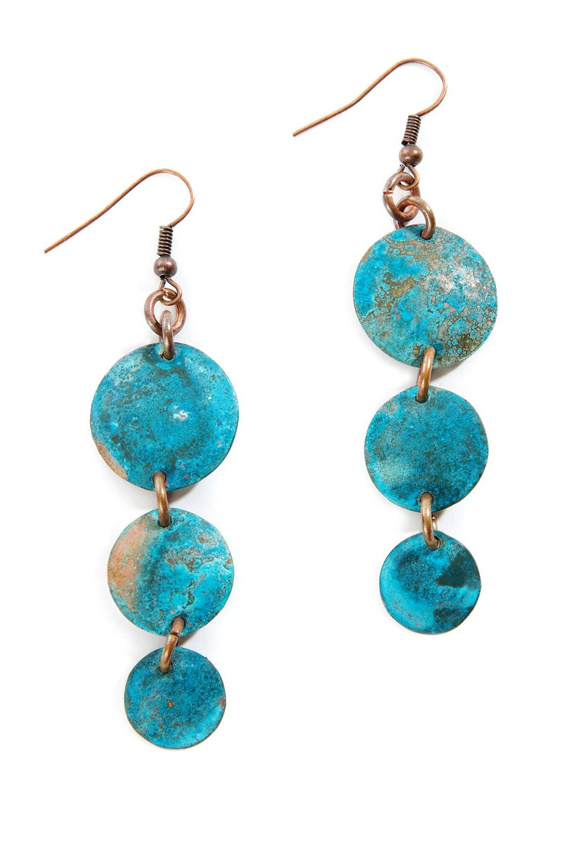 F.R.E.E. Woman Copper Viridian Triplet Earrings 1 F.R.E.E. Woman Copper Viridian Triplet Earrings