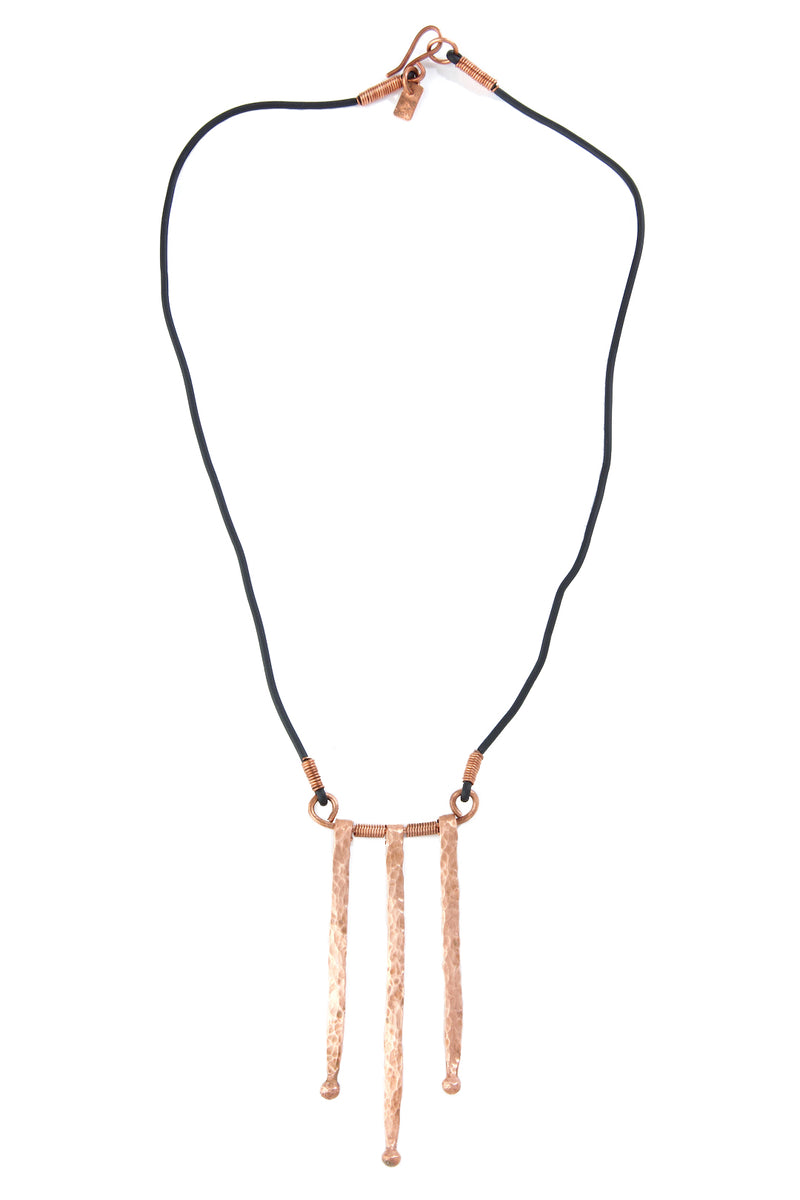 F.R.E.E. Woman Trinity Hammered Copper Necklace 1 F.R.E.E. Woman Trinity Hammered Copper Necklace
