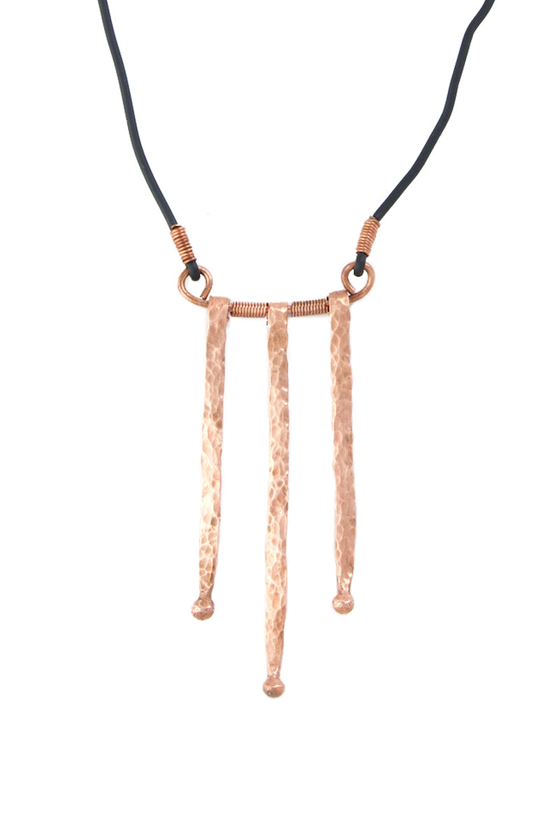 F.R.E.E. Woman Trinity Hammered Copper Necklace 2 F.R.E.E. Woman Trinity Hammered Copper Necklace