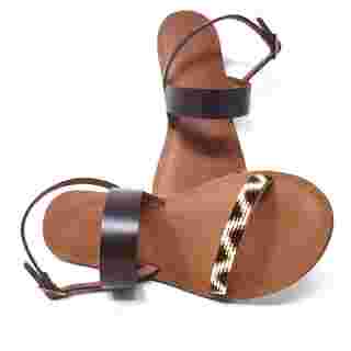 Handmade African Leather Beaded Maasai Sandals , Traditional African Slippers