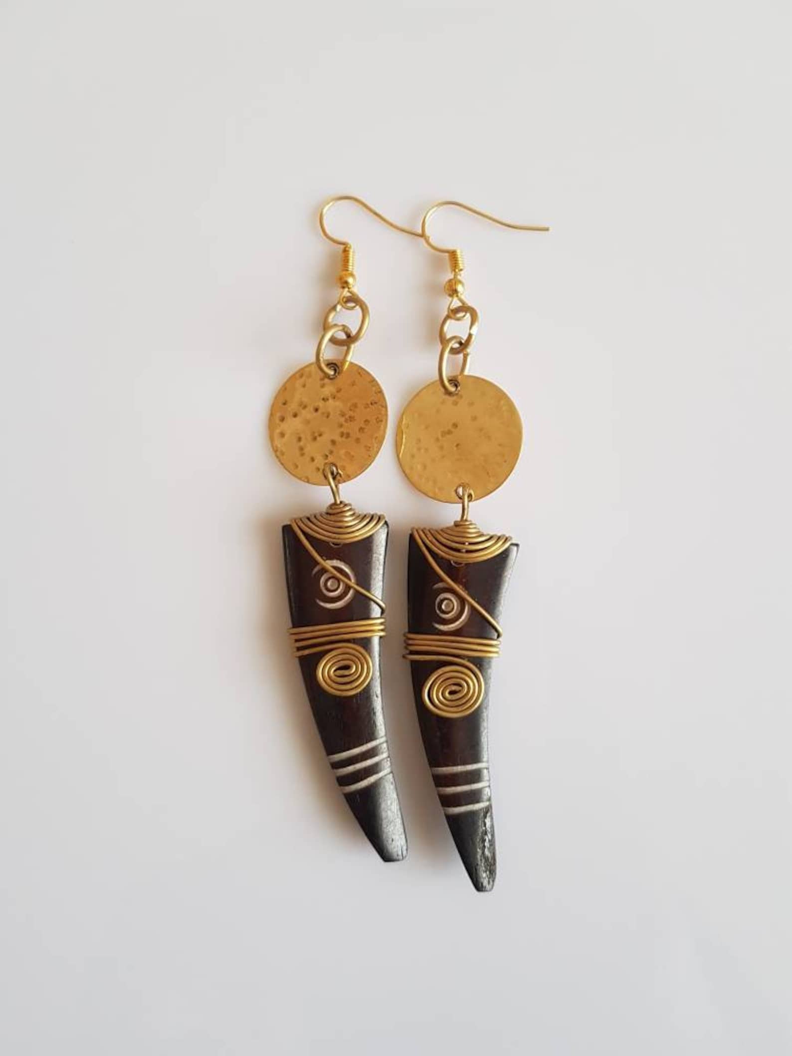 African earrings , Brass earrings , African bone earrings, horn earrings 1 African earrings , Brass earrings , African bone earrings, horn earrings