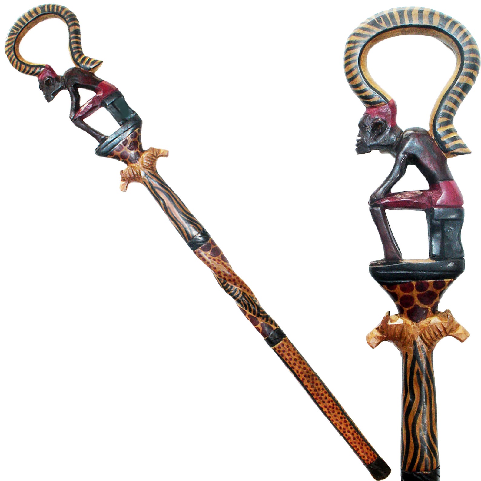 Walking Stick Hand Made in Kenya from Native African Neem Wood Home Décor 1 Walking Stick Hand Made in Kenya from
Native African Neem Wood Home Décor