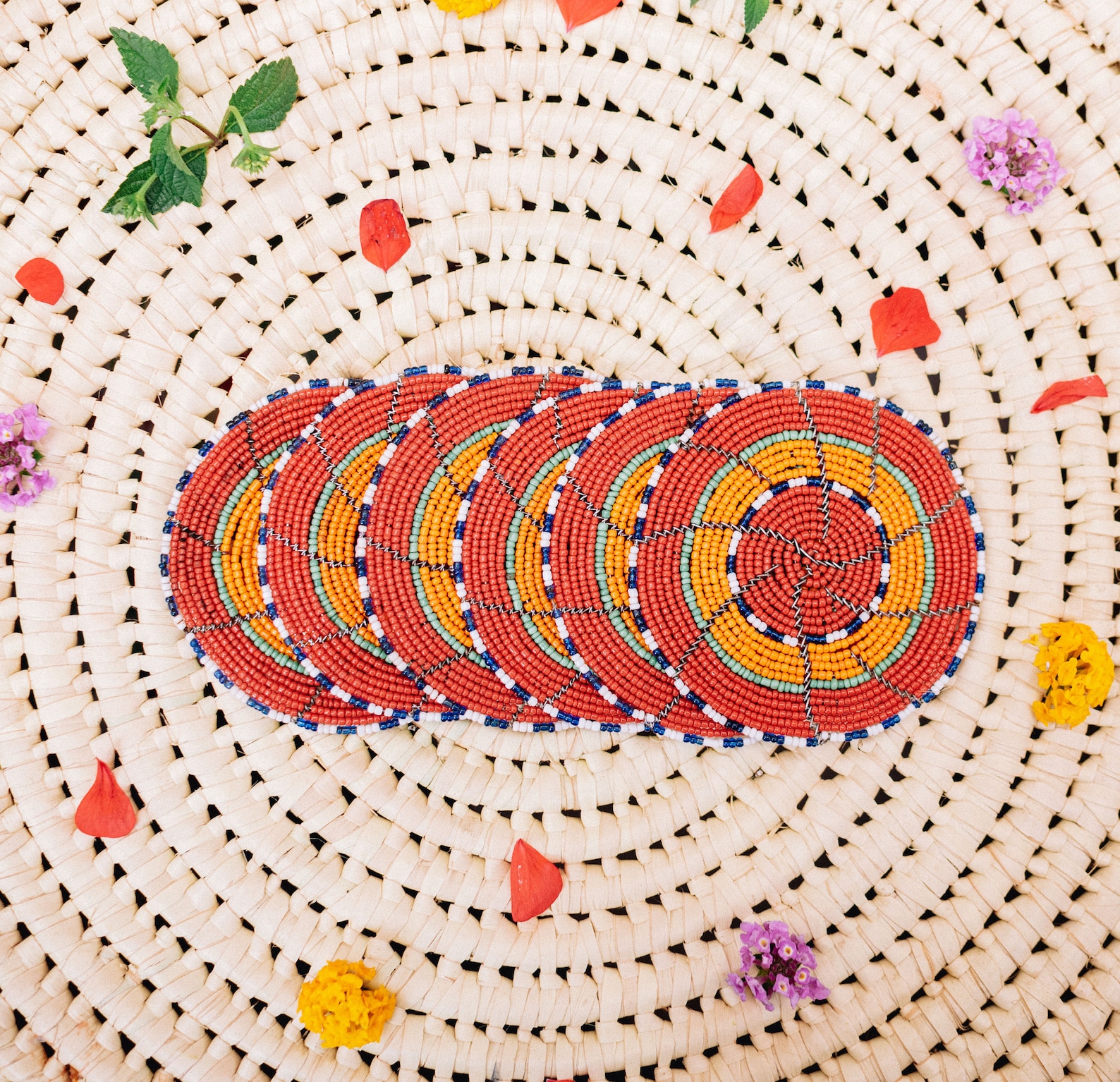 Handmade beaded maasai coasters, recycled beads, beautiful and vibrant coasters 1 Handmade beaded maasai coasters, recycled beads, beautiful and vibrant coasters