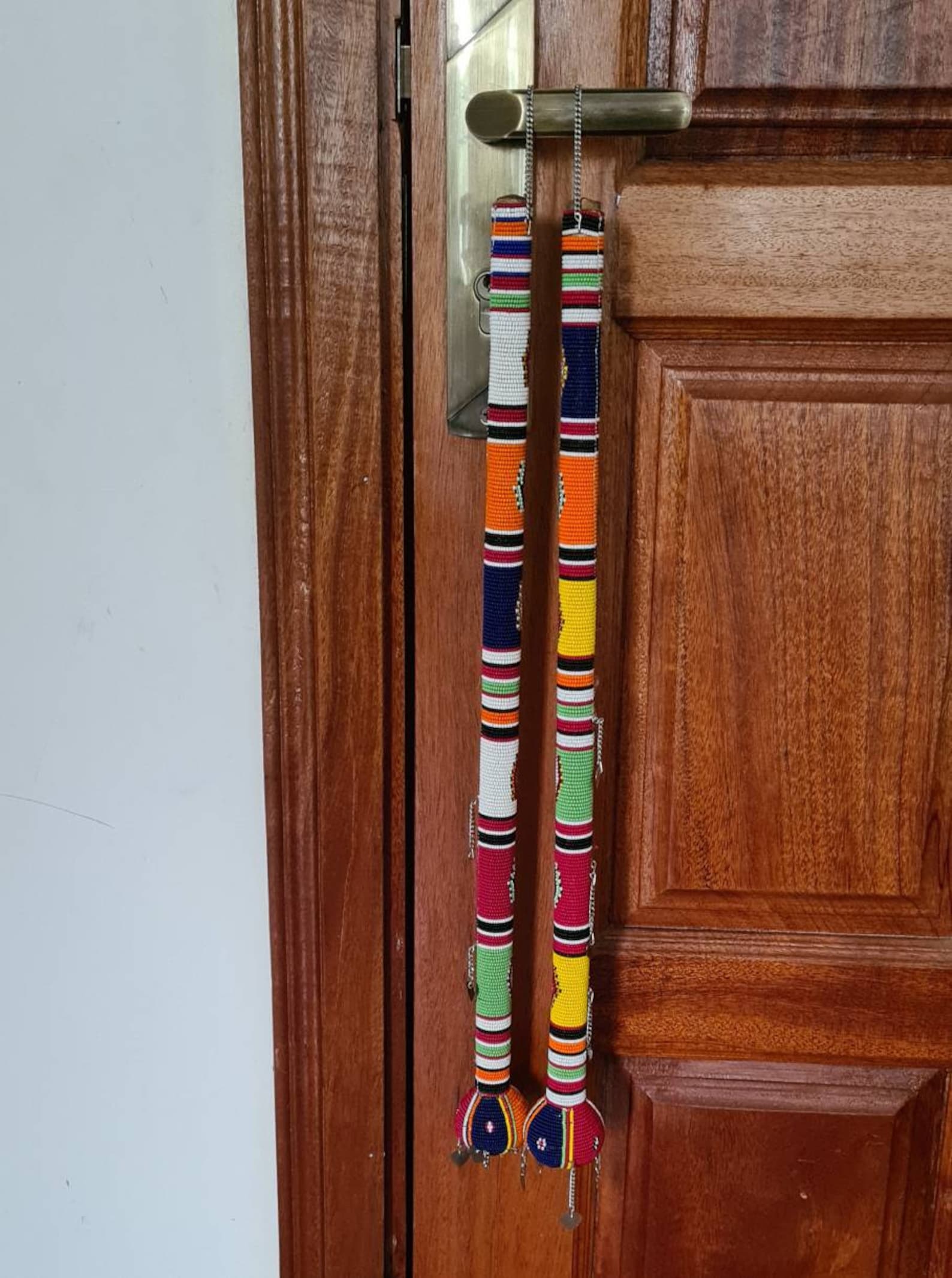 African Maasai rungu, Maasai tribe stick, short stick, Masai Kenya stick, Beaded wooden stick, Colorful beaded stick. 2 African Maasai rungu, Maasai tribe stick,
short stick, Masai Kenya stick, Beaded wooden stick, Colorful beaded stick.