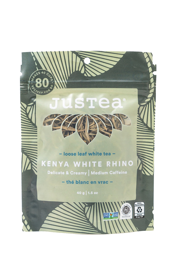 JusTea® Kenya White Rhino Loose Leaf Tea Pouch 1 JusTea® Kenya White Rhino Loose Leaf Tea Pouch