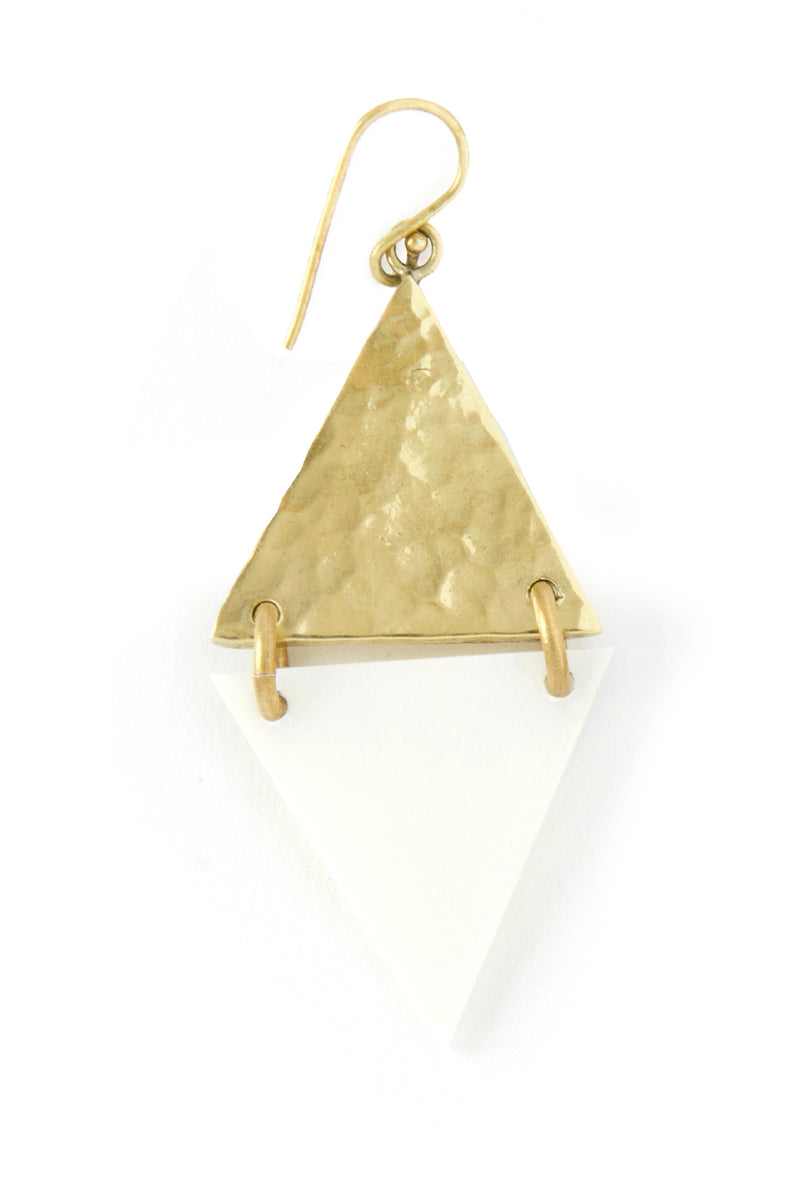 Kenyan Art Deco Bone and Brass Diamond Earrings 2 Kenyan Art Deco Bone and Brass Diamond Earrings