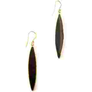 Kenyan Brass & Cow Horn Lancet Earrings