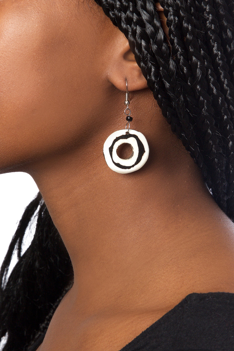 Kenyan Cow Bone Tunnel Earrings 2 Kenyan Cow Bone Tunnel Earrings