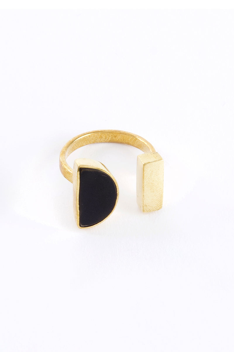 Kenyan Umbra Ring in Brass and Dark Cow Horn 1 Kenyan Umbra Ring in Brass and Dark Cow Horn
