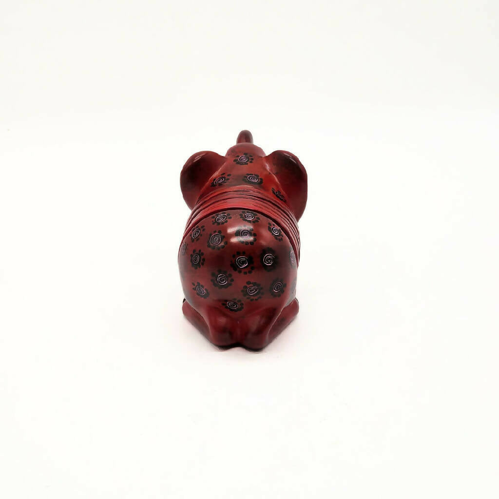 African Elephant Coasters| Soapstone Coasters | Maroon with polka dots flower pattern 5 African Elephant Coasters| Soapstone Coasters | Maroon with polka dots flower pattern