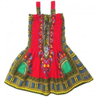 Orange Dashiki Dress for Kids