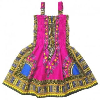 Pink Dashiki Dress for Kids