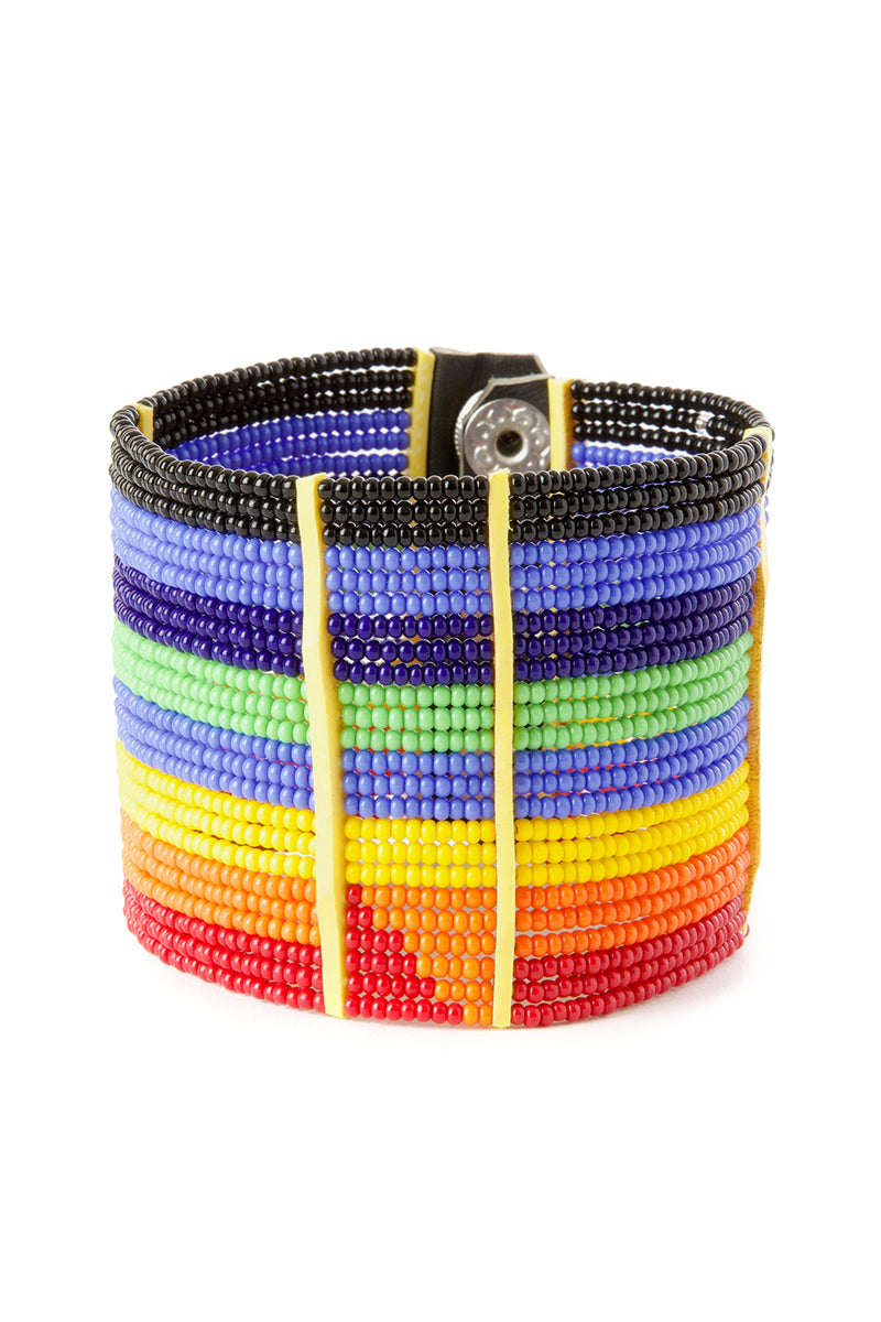 Pride & Joy Beaded Rainbow Cuff Bracelet 1 Pride & Joy Beaded Rainbow Cuff Bracelet