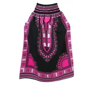 Purple & Black  Dashiki Maxi Skirt