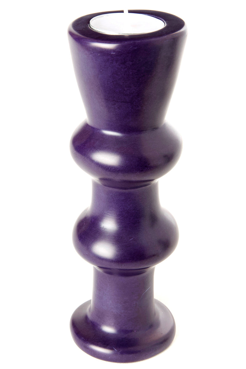 Purple Circlet Soapstone Candle Holder 1 Purple Circlet Soapstone Candle Holder