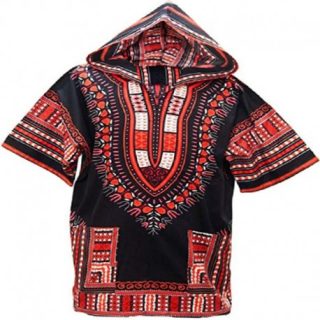 Red and black Dashiki hoodie shirt