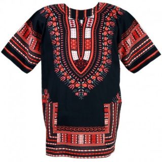 Red and black Dashiki Shirt