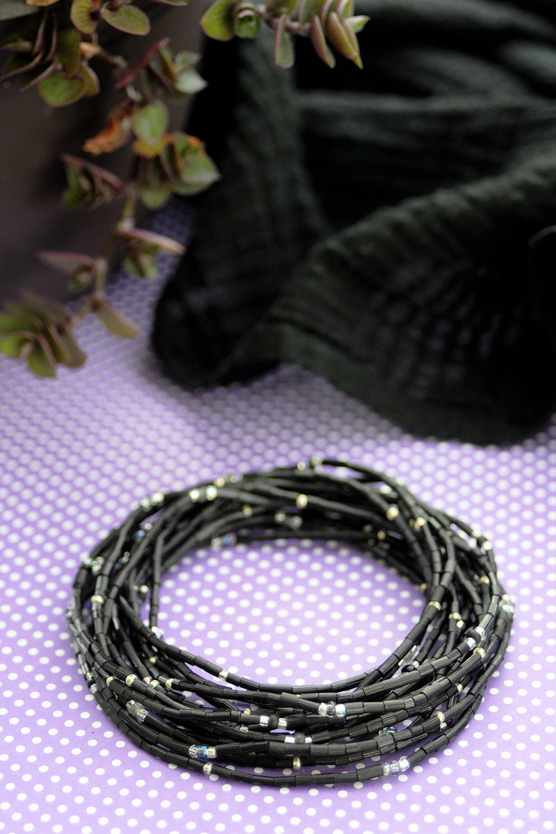 Set/5 Black 26" Zulugrass Single Strands from The Leakey Collection 2 Set/5 Black 26" Zulugrass Single Strands from The Leakey Collection