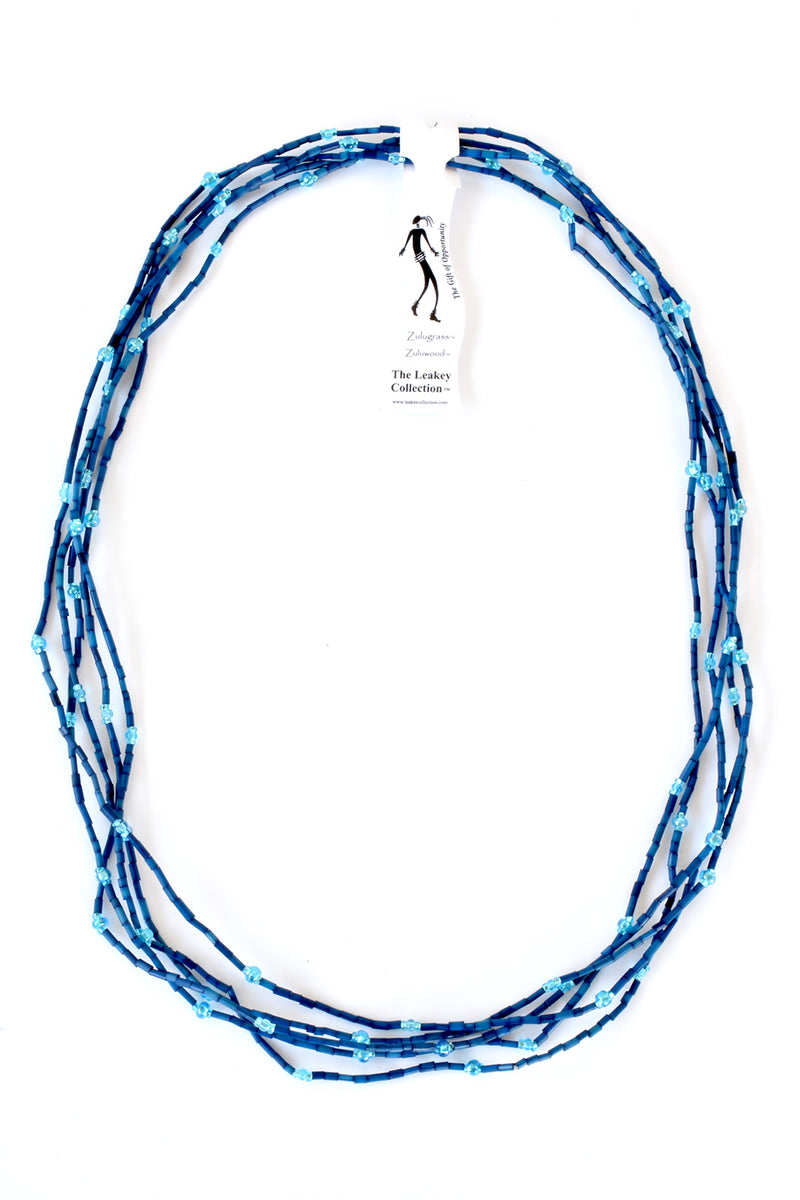 Set/5 Cerulean Blue 26" Zulugrass Single Strands from The Leakey Collection 2 Set/5 Cerulean Blue 26" Zulugrass Single Strands from The Leakey Collection