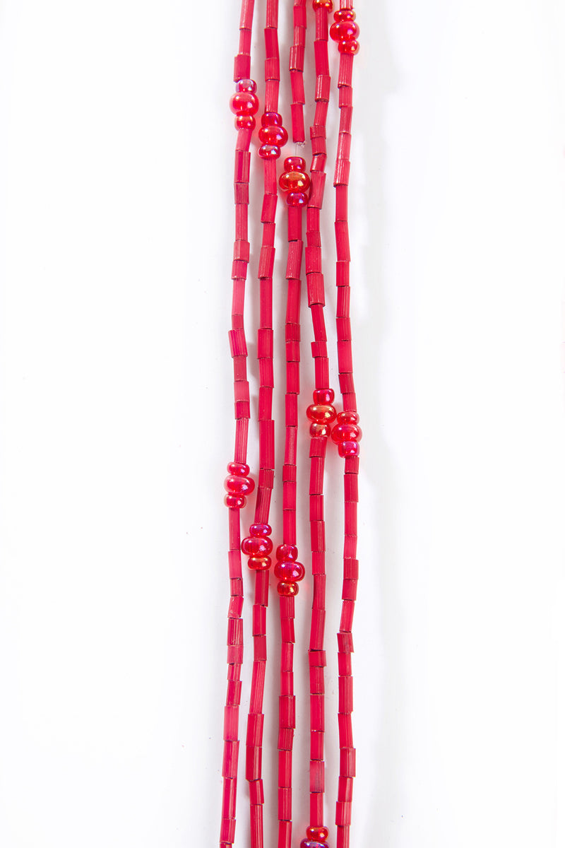 Set/5 Cherry Red 26" Zulugrass Single Strands from The Leakey Collection 1 Set/5 Cherry Red 26" Zulugrass Single Strands from The Leakey Collection