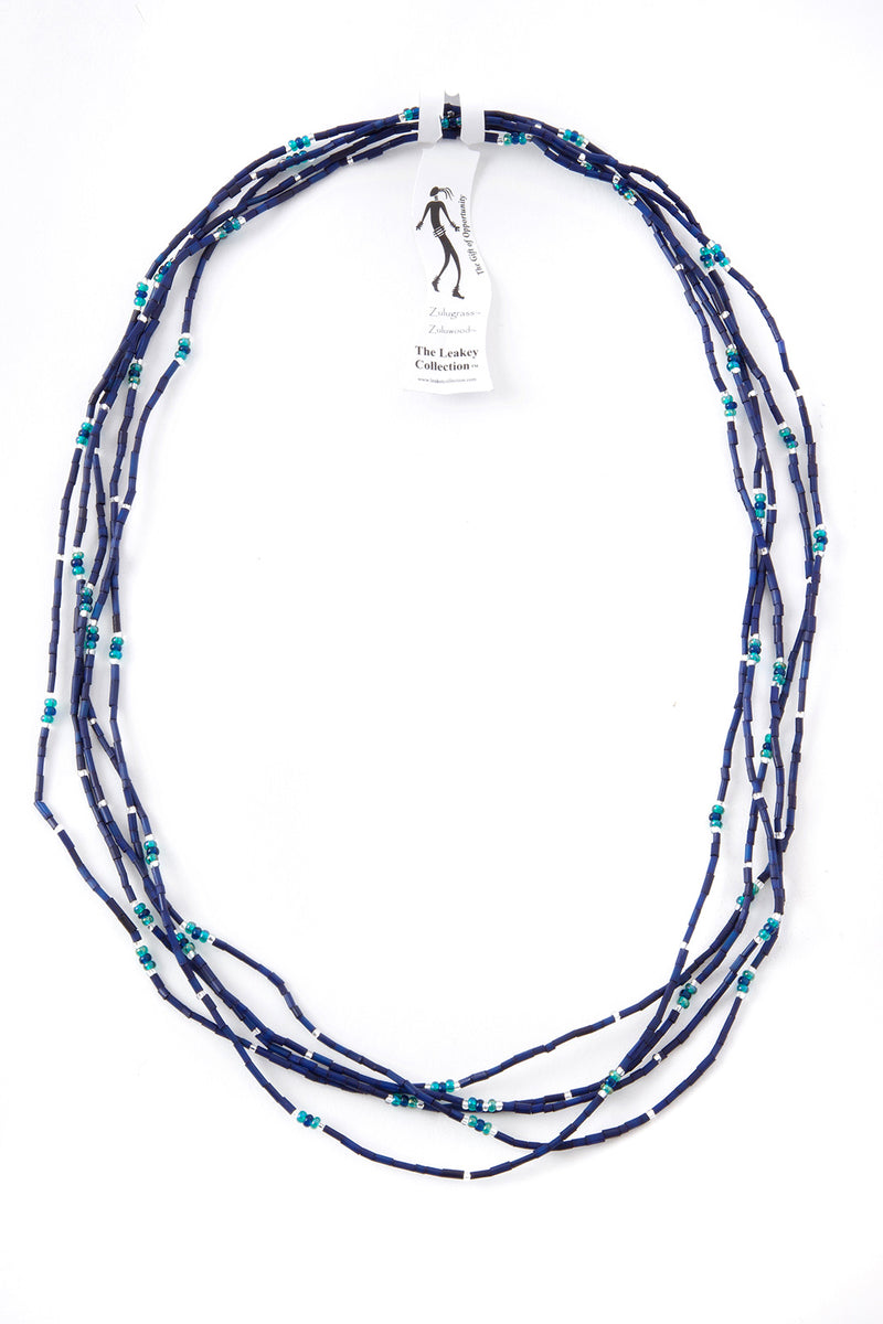 Set/5 Navy Blue 26" Zulugrass Single Strands from The Leakey Collection 2 Set/5 Navy Blue 26" Zulugrass Single Strands from The Leakey Collection