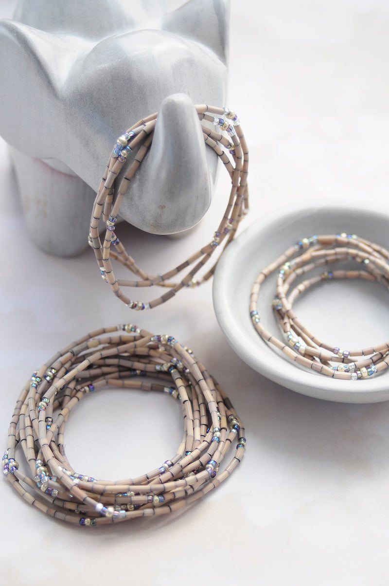 Set/5 Platinum 26" Zulugrass Single Strands from The Leakey Collection 2 Set/5 Platinum 26" Zulugrass Single Strands from The Leakey Collection