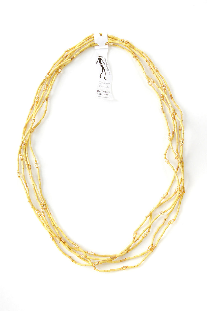 Set/5 Yellow 26" Zulugrass Single Strands from The Leakey Collection 2 Set/5 Yellow 26" Zulugrass Single Strands from The Leakey Collection