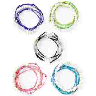 The Leakey Collection Set of 5 Unity Bracelets with White Porcelain Beads