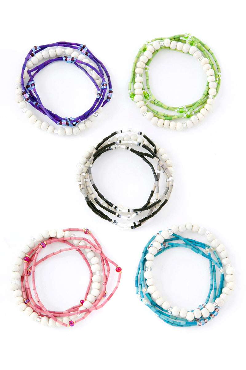 The Leakey Collection Set of 5 Unity Bracelets with White Porcelain Beads 1 The Leakey Collection Set of 5 Unity Bracelets with White Porcelain Beads